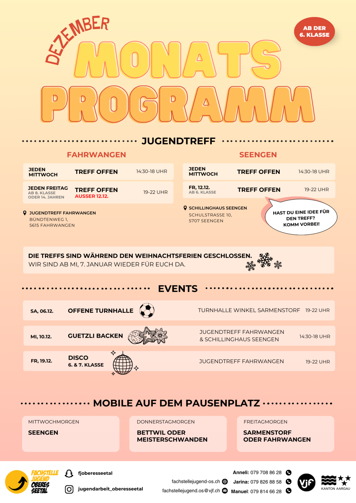 Monatsprogramm Dezember 2025