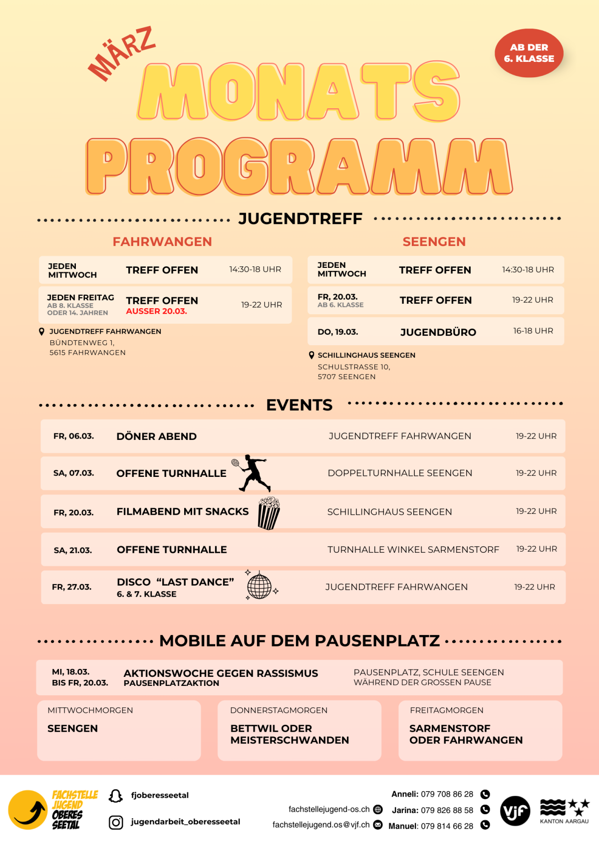 Monatsprogramm März